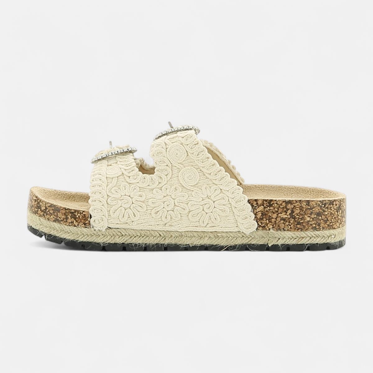 Mules semelle liège Femme beige