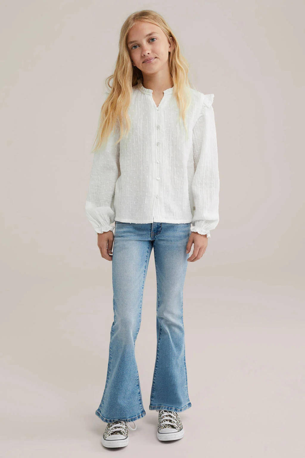 WE Fashion Blue Ridge flared jeans light blue denim