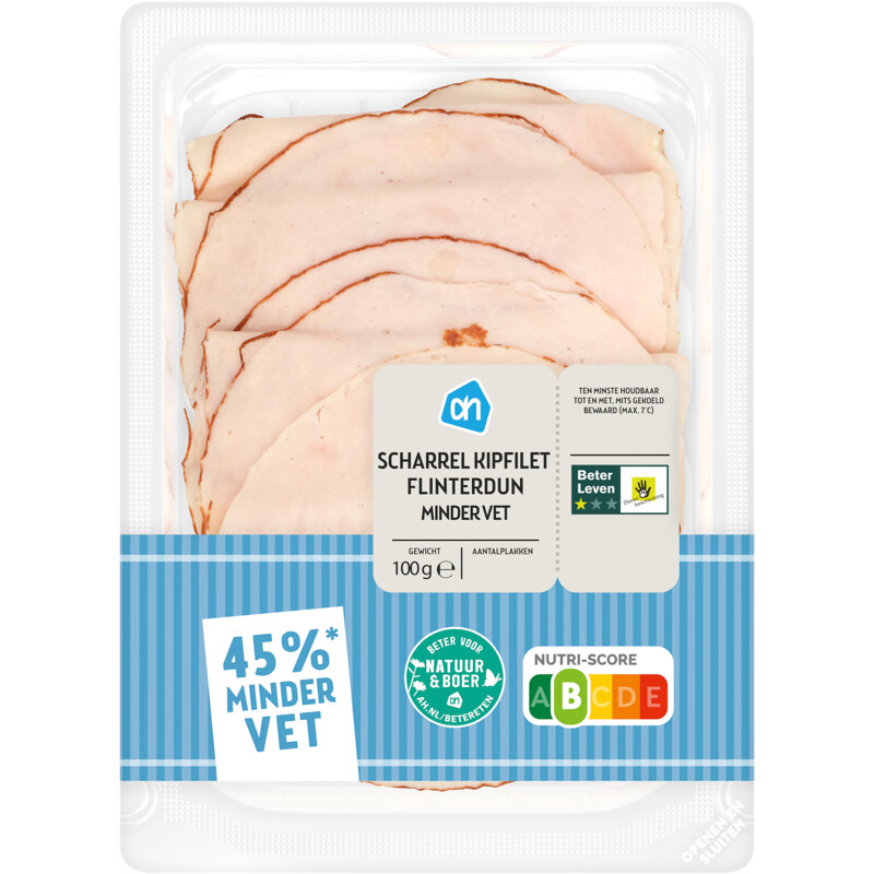 AH Scharrel kipfilet flinterdun minder vet