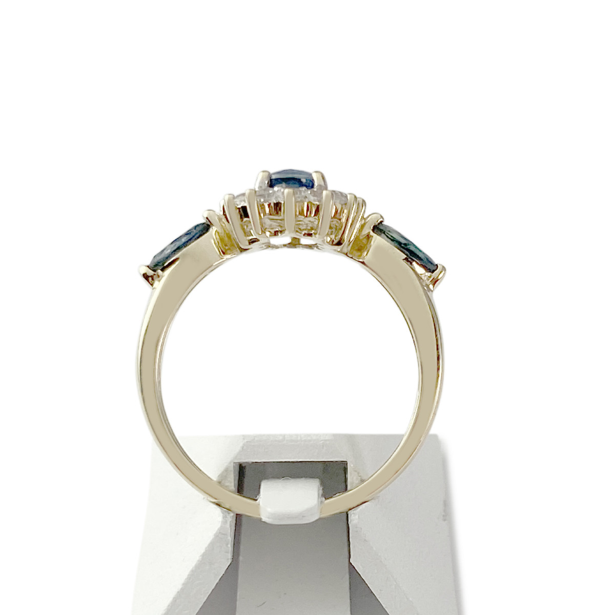 Bague d'occasion or 375 2 tons saphirs topazes blanches
