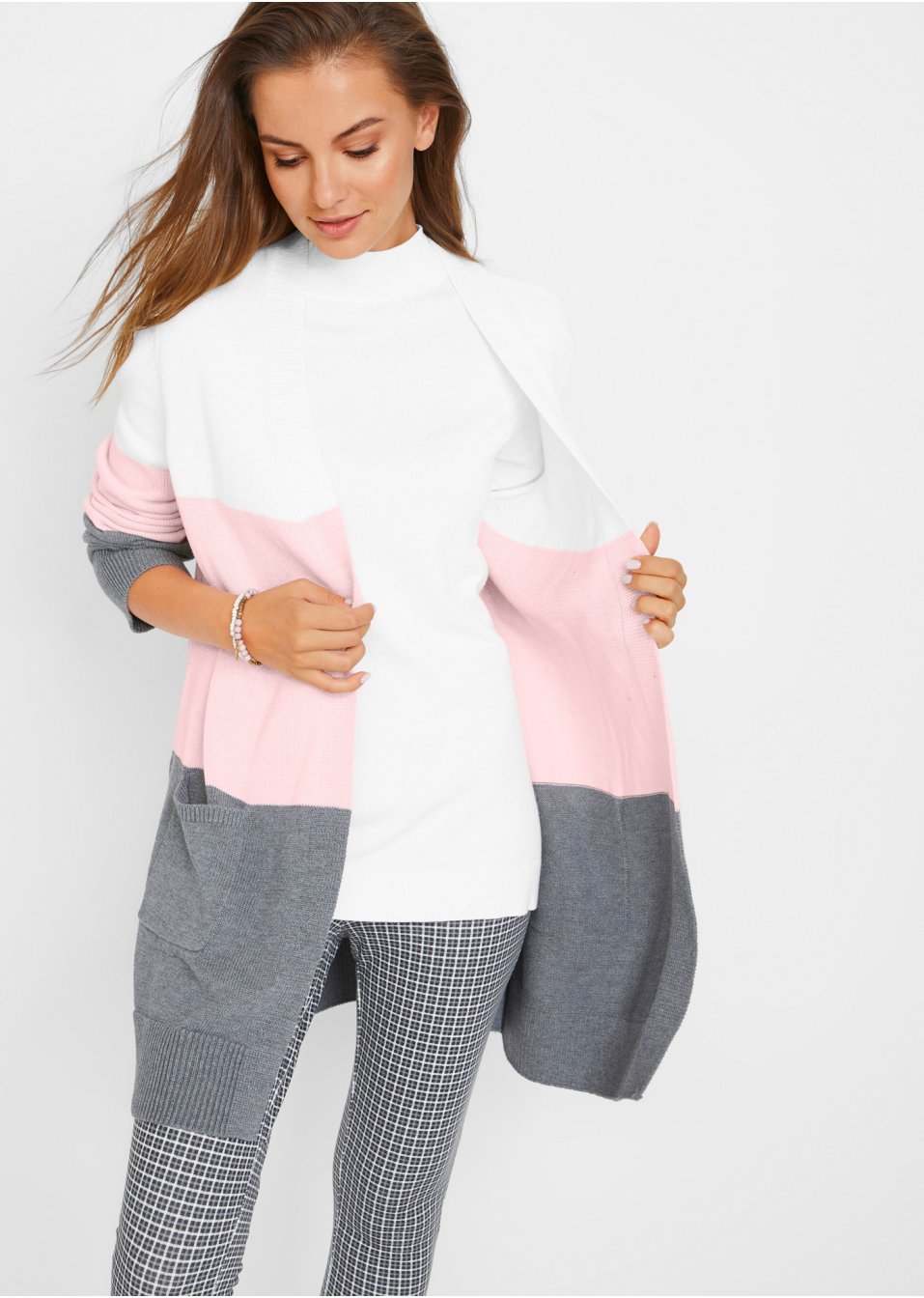 Gilet ample en maille, manches longues