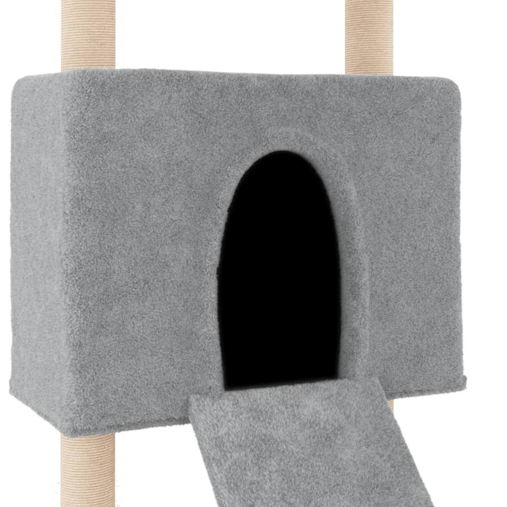 Arbre à chat avec griffoirs en sisal gris clair 153 cm