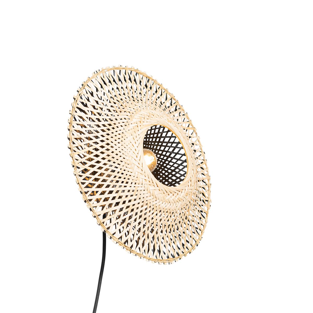 Smart wandlamp bamboe 30 cm met stekker incl. Wifi P45 - Rina