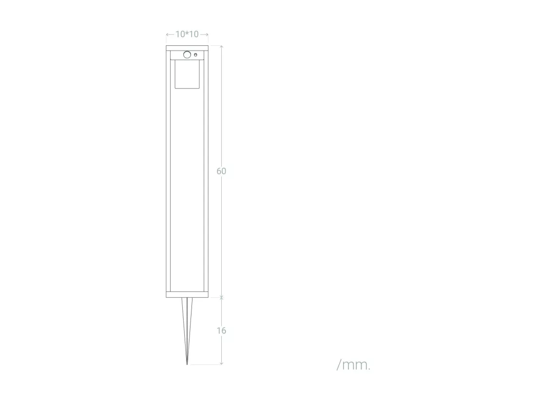 Balise Extérieure sur Pied Solaire 2W 60cm Aluminium avec Détecteur de Mouvement Devah Noir