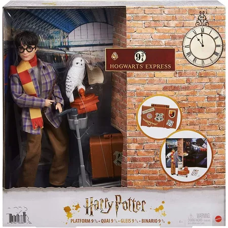 Mattel Harry Potter Gleis 9 3/4 Spielset mit Harry Potter Puppe & Hedwig Figur