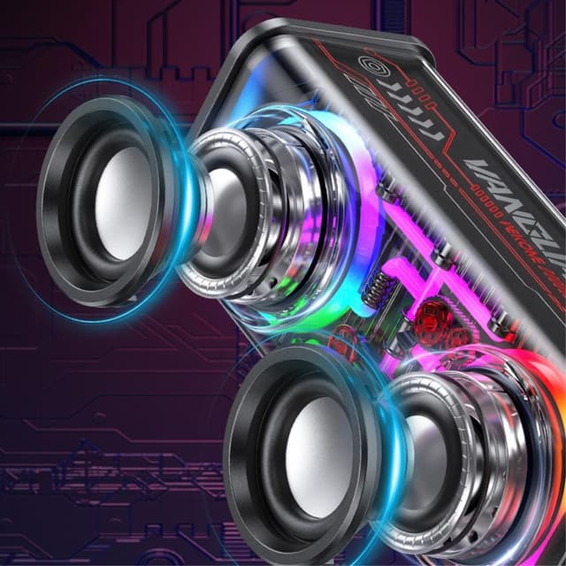 Bluetooth Dual Horn Højttaler RGB Lys Subwoofer Musikafspiller