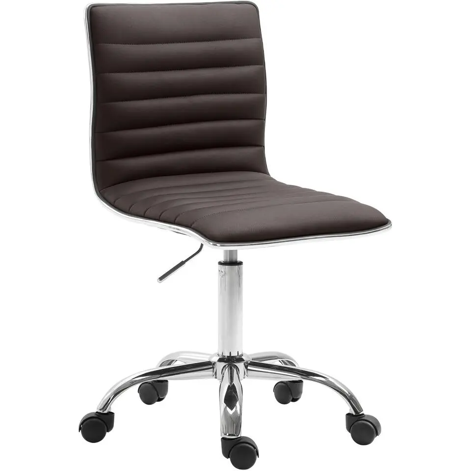 CLP Bureaustoel Alamosa chroom Frame - Kunstleer - bruin