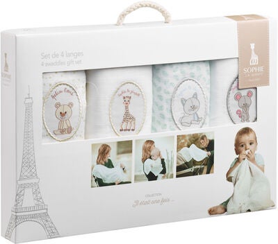 Sophie the Giraffe Musselinteppe 4-pack