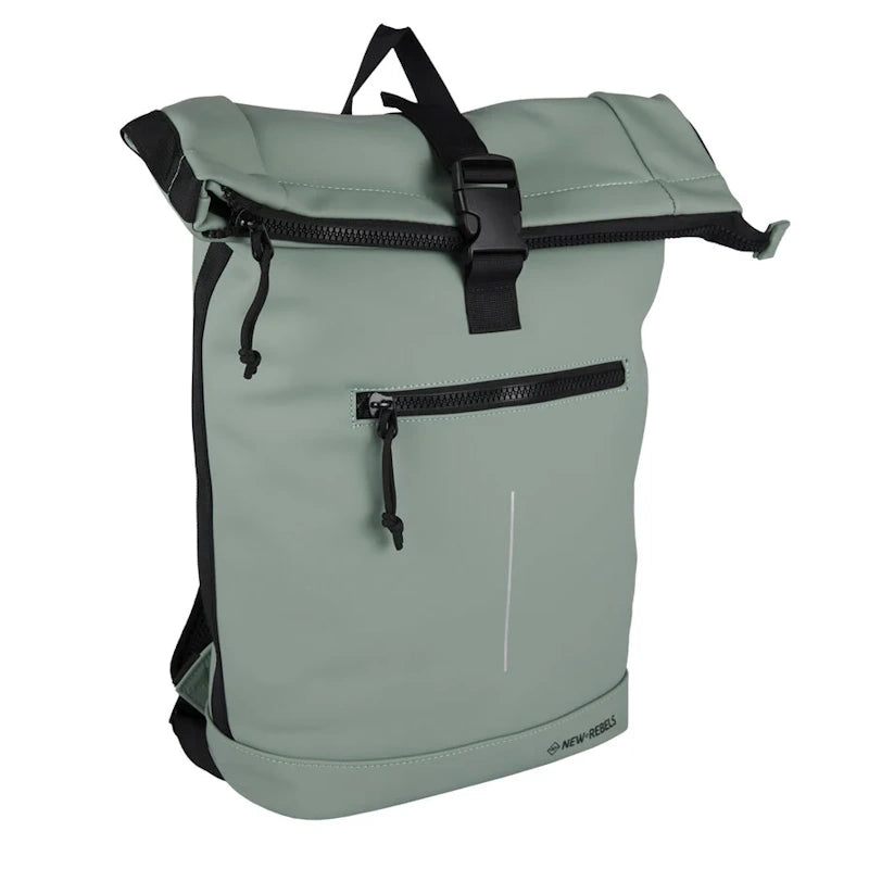 New Rebels Mart Waterproof Rolltop Rugzak Laptopvak 15,6'' Salie Green