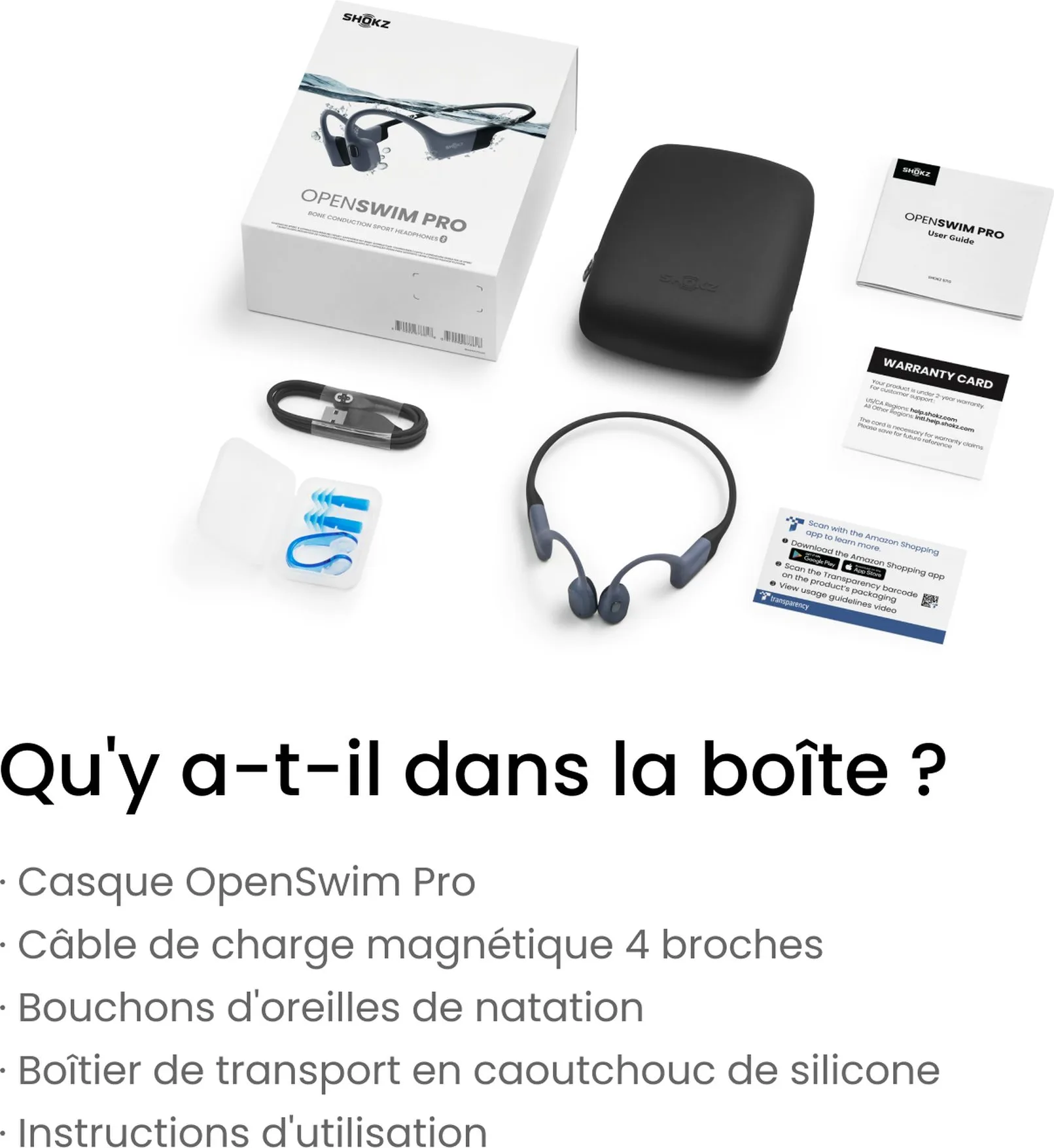 Shokz Open Swim Pro Gris Écouteurs sport