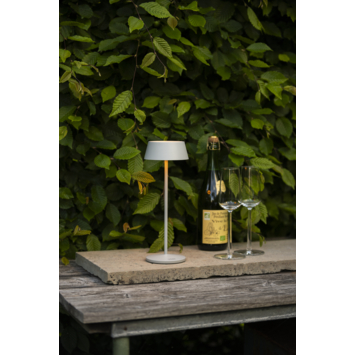 KonstSmide tafellamp Menton 2,9 W oplaadbare LED verlichting zilver
