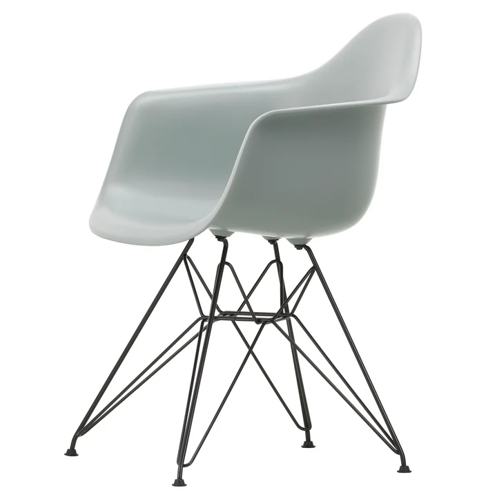 Vitra - Eames Plastic Armchair DAR RE, basic dark / hellgrau (Filzgleiter basic dark)
