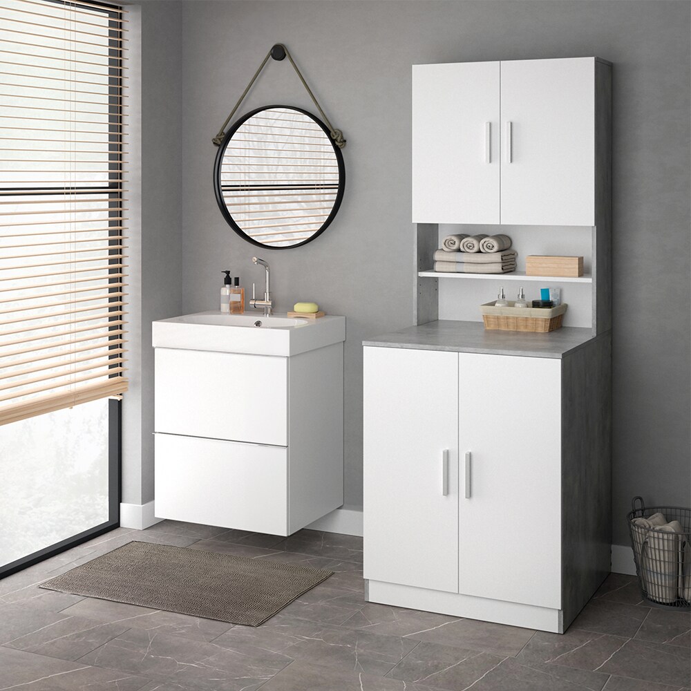 Vicco Waschmaschinenschrank Badschrank Hochschrank Liana beton Badregal Überbau