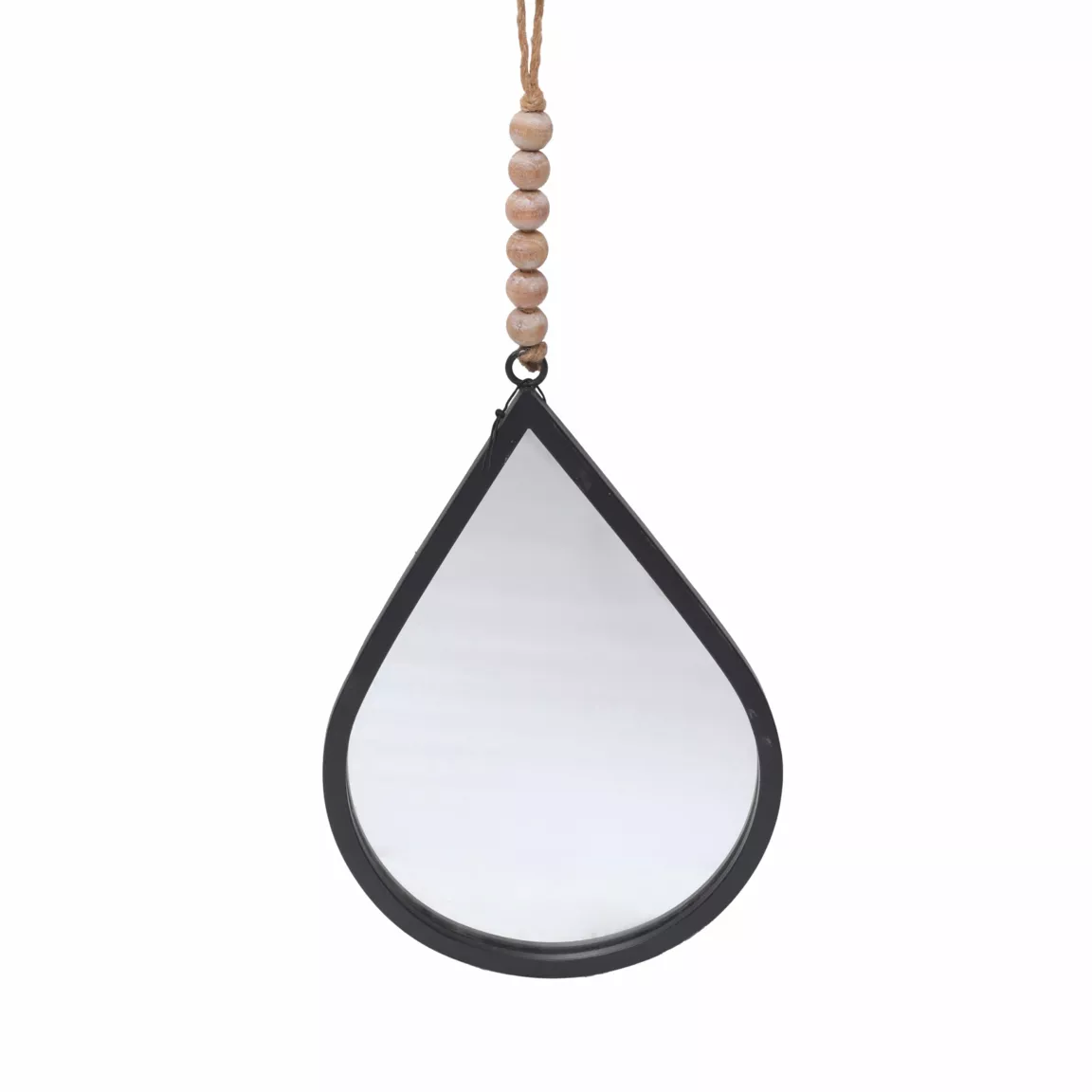 Miroir mural en métal (H37 cm) Goutte d'eau Noir