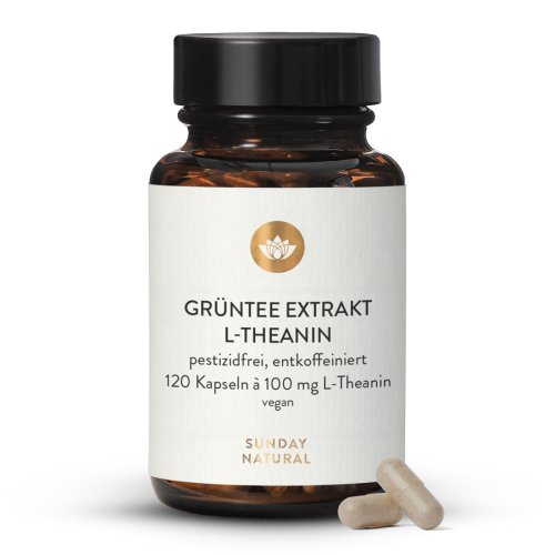 Sunday Natural Products  Grüntee ExtraktL-Theanin 100mg