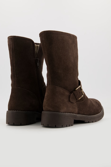 Stiefeletten, Veloursleder, Zierriegel, Weite H