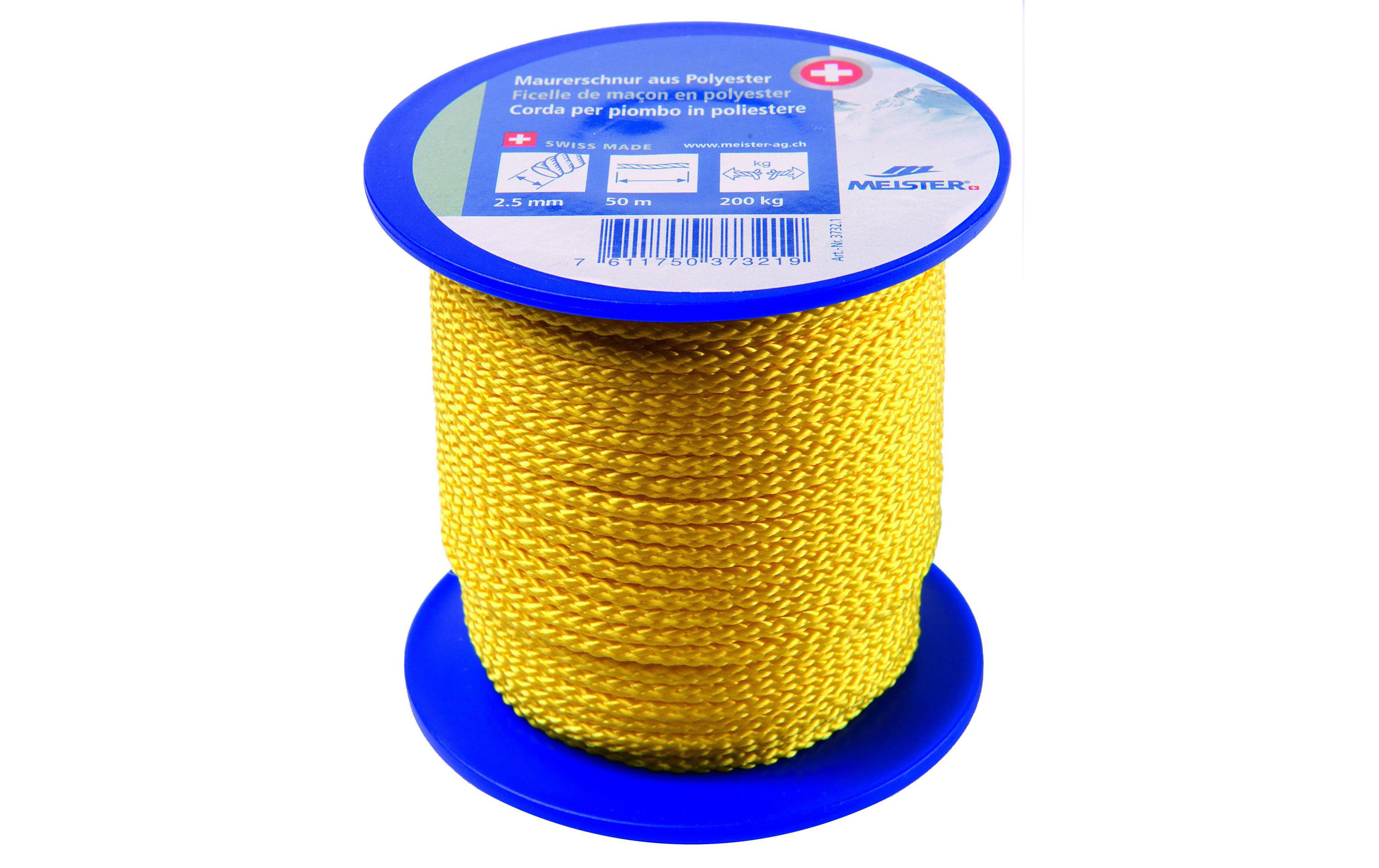 Maurerschnur Ø 2,5 mm, 50 m, 200 kg, GelbMaurerschnur aus Polyester