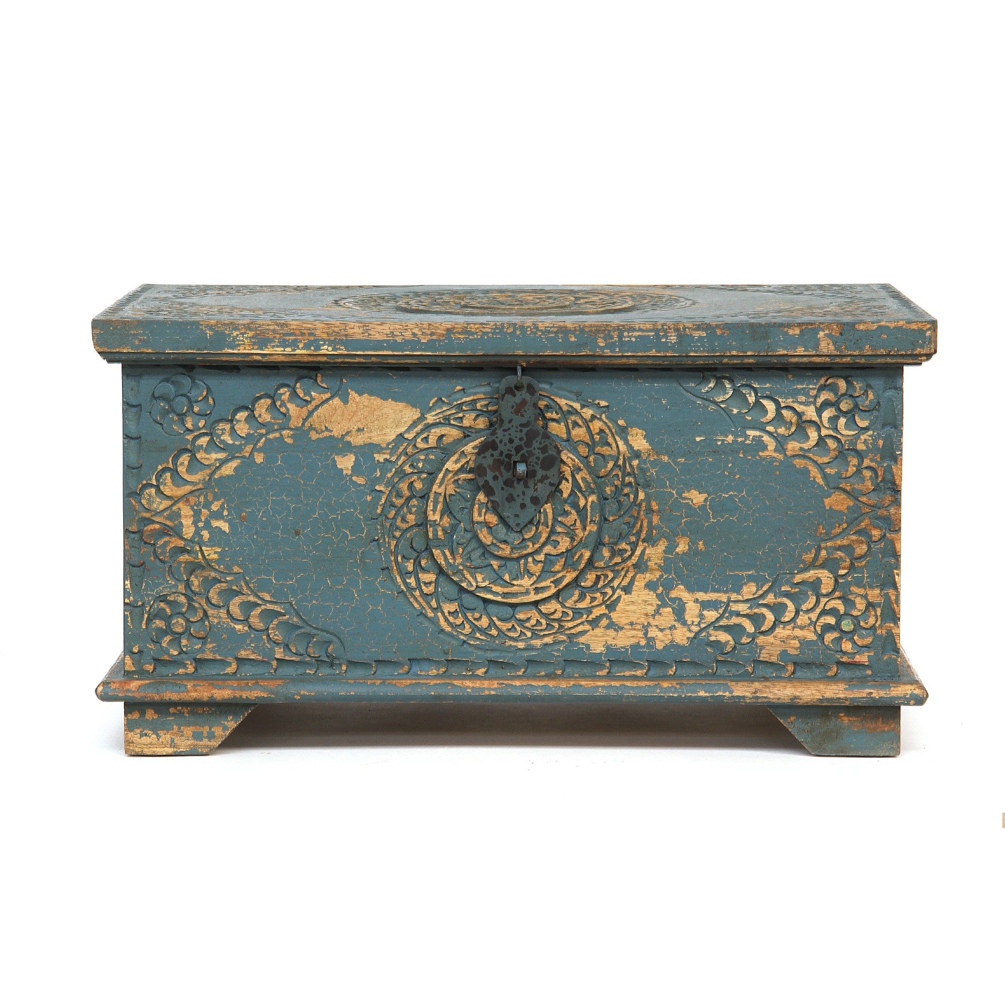 Truhe 'Jaquard', blau, B 58 cm, H 31 cm, T 36 cm von fischer's lagerhaus