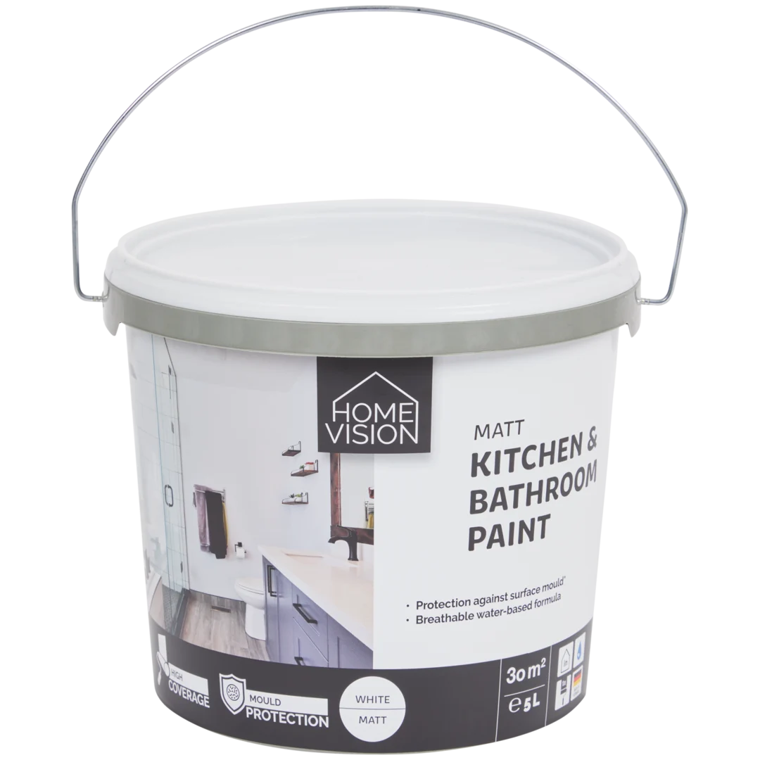 Home Vision badkamer- en keukenverf mat wit 5 liter