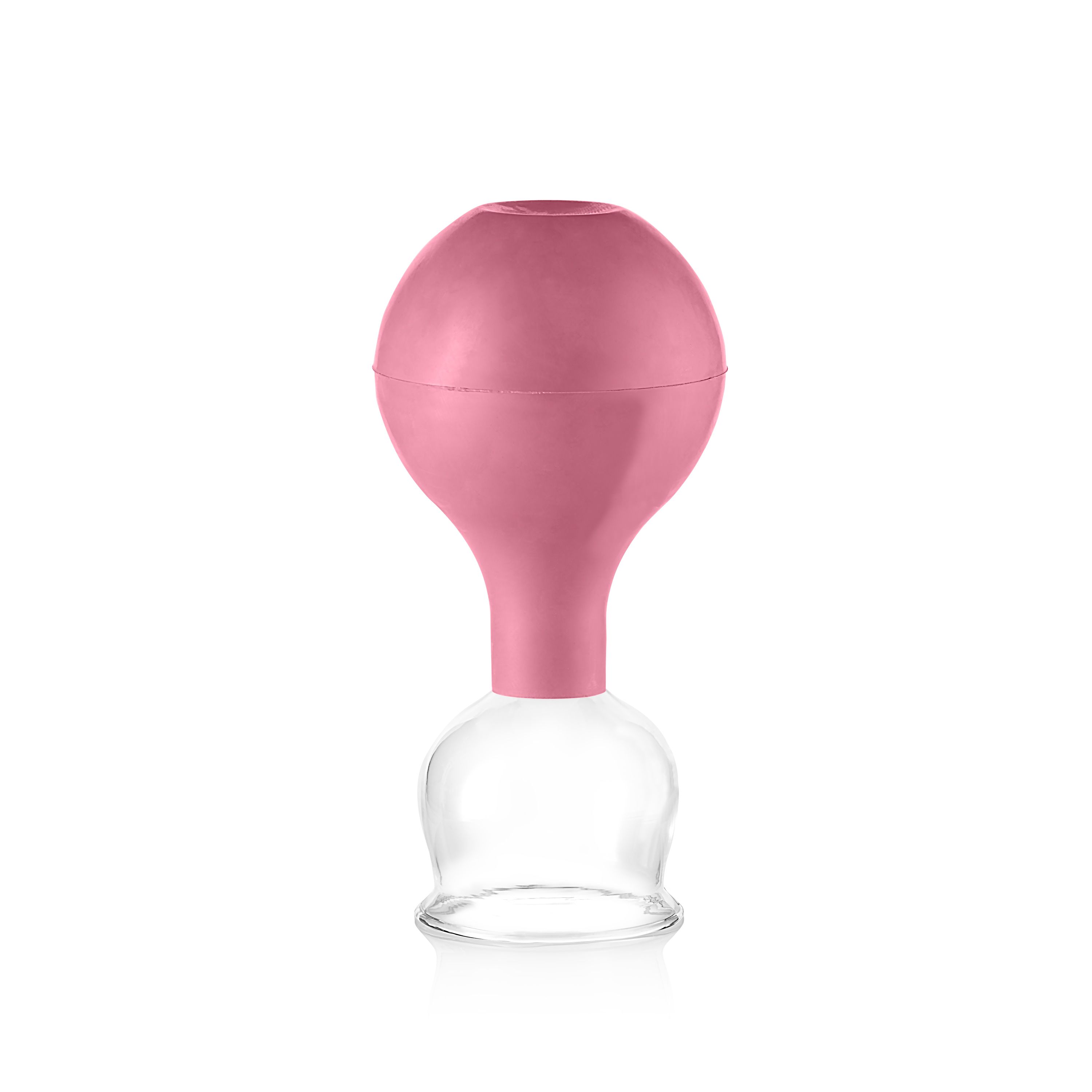 Pulox Schröpfgläser Set aus Echtglas - 5x Schröpfglas mit Saugball, verschiedene Größen in Pink