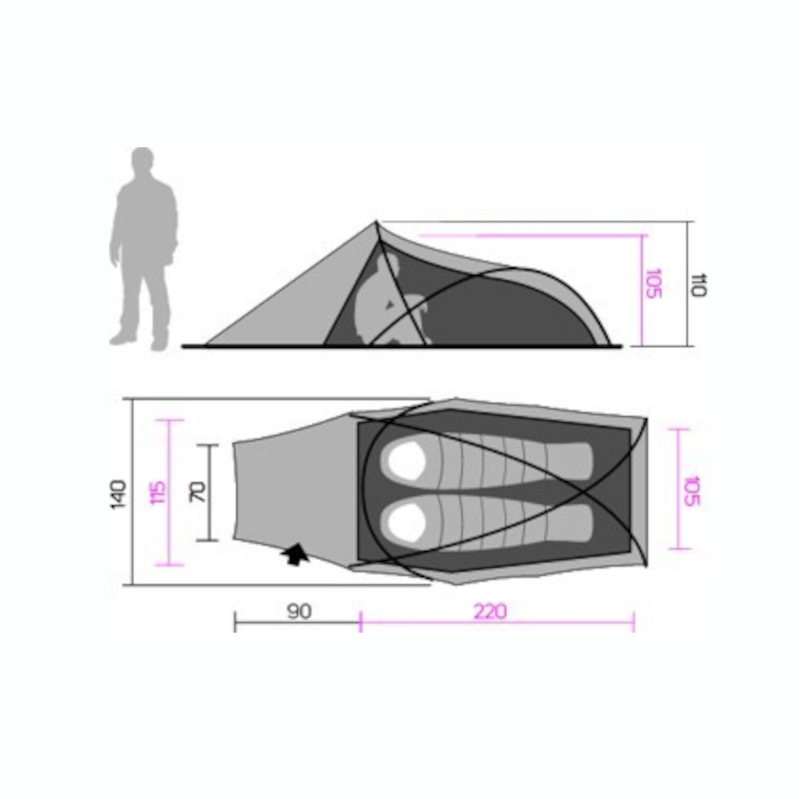 Hannah Outdoor Rider 2 Thyme II tunneltent