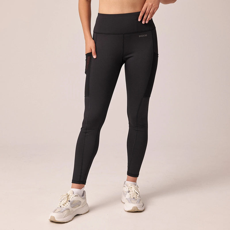 Leggings mit Tasche aus recyceltem Polyester Schwarz