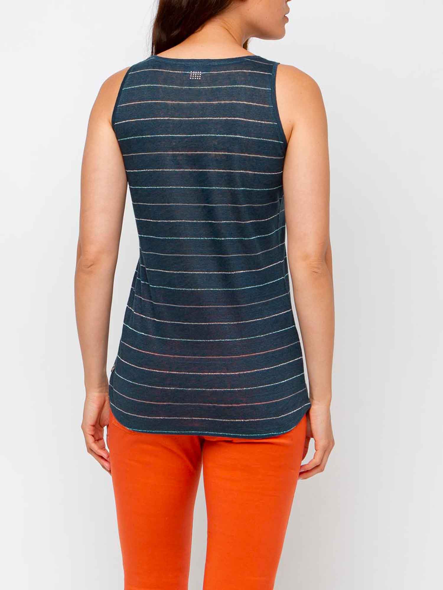 Débardeur Femme En Lin Bleu Marine