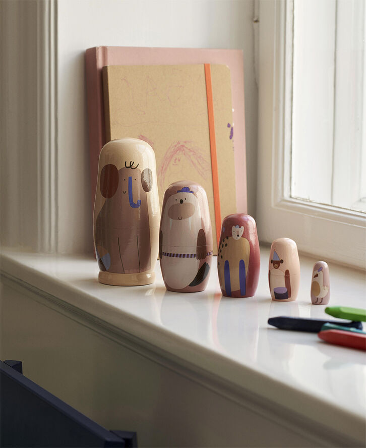 ferm LIVING Critter Nesting Dolls Multi