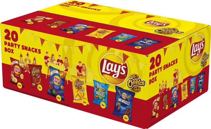 Lay's - Partybox - Chips - 20 kleine zakjes - 492 gram