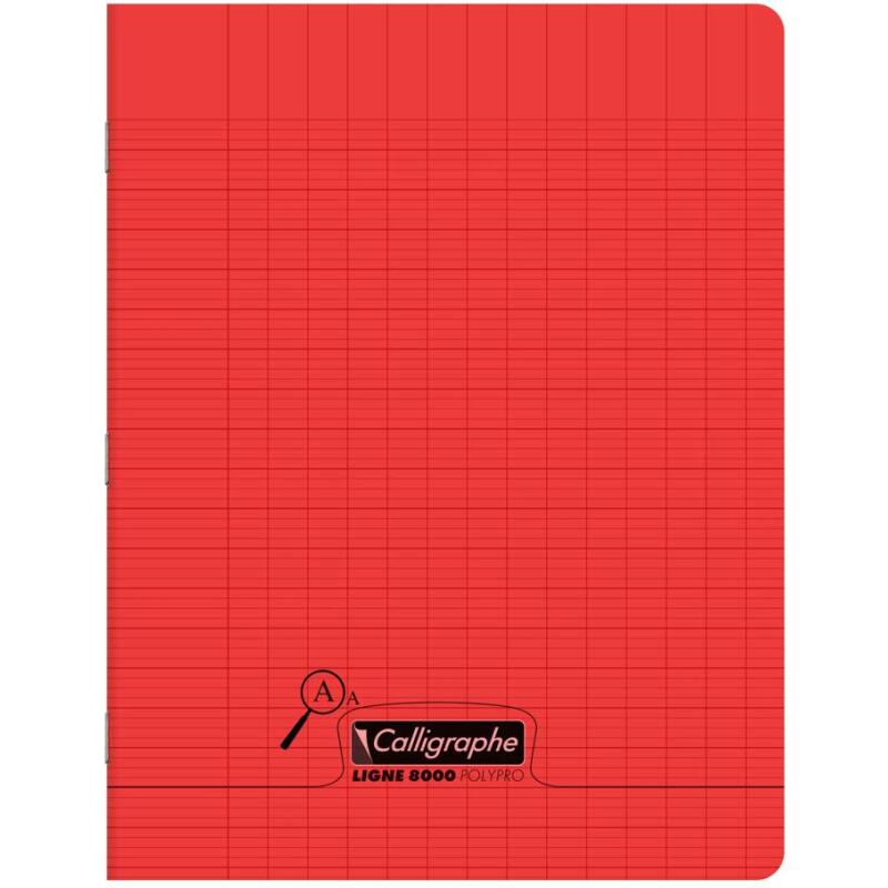 Cahier piqué 8000 POLYPRO Déficients visuels 17x22 cm 96 pages grands carreaux 2,5mm agrandi 10/10 90 g - Assortis