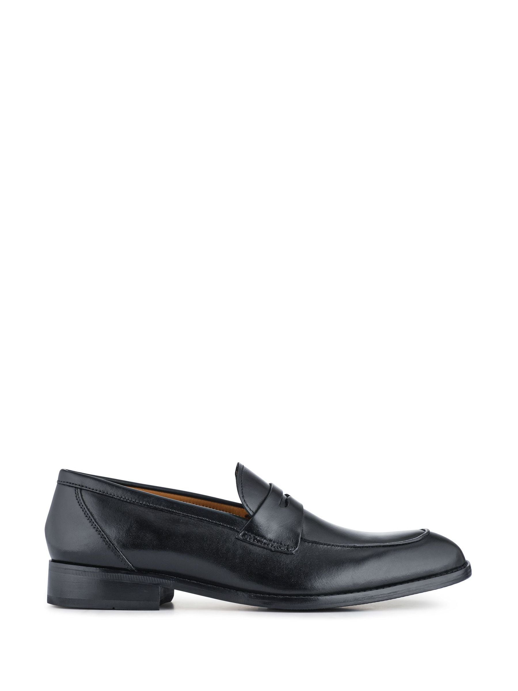 Zwart chroom - Jones Bootmaker penny-loafers van leer
