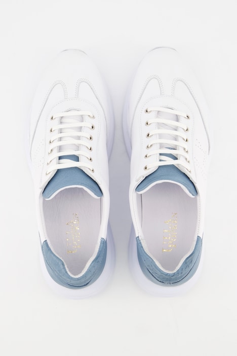 Leder-Sneaker, Farbakzente, Weite H
