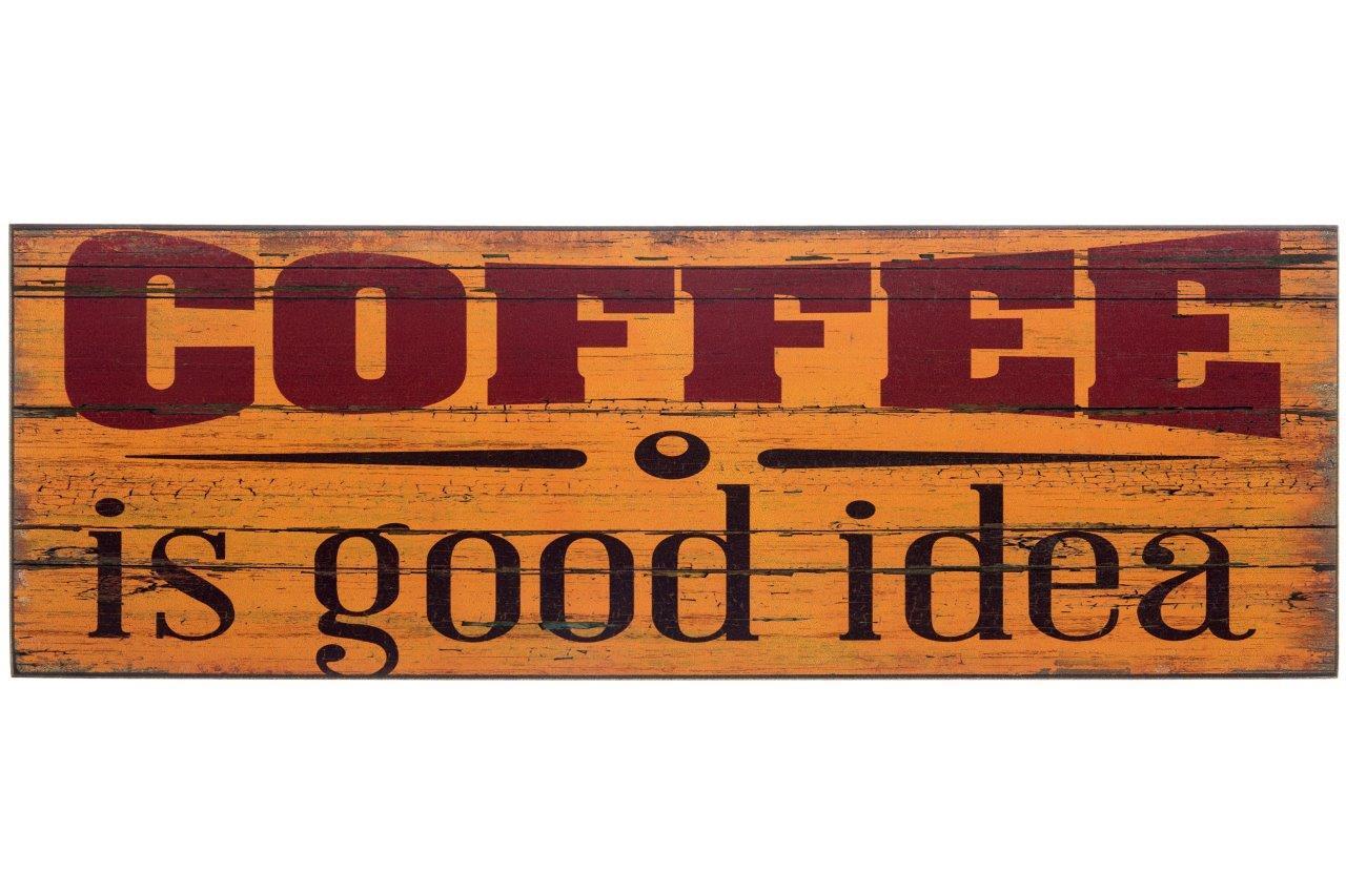 Holzschild COFFEE - bunt - 40x15 cm