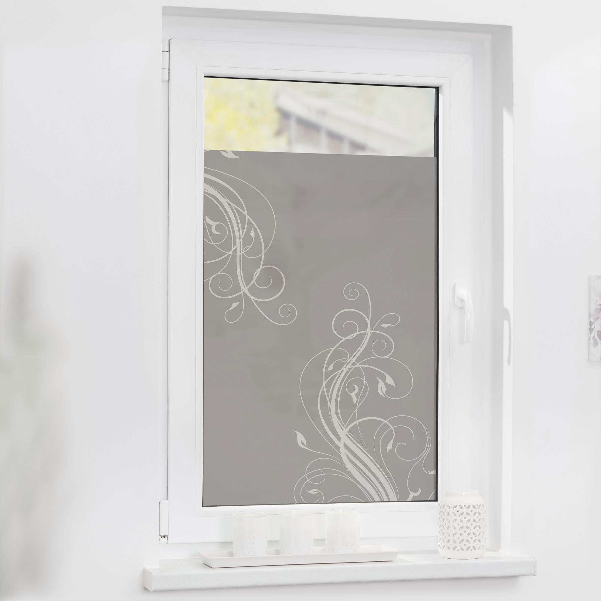 LICHTBLICK ORIGINAL Fensterfolie »Floral« 1 Stk. blickdicht strukturiert Klebepunkte selbstklebend, Sichtschutz