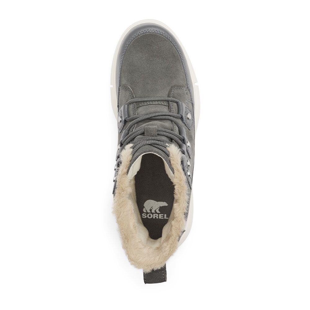 Sorel EXPLORER II JOAN FAUX FUR WP - Après-ski Femme grill/fawn