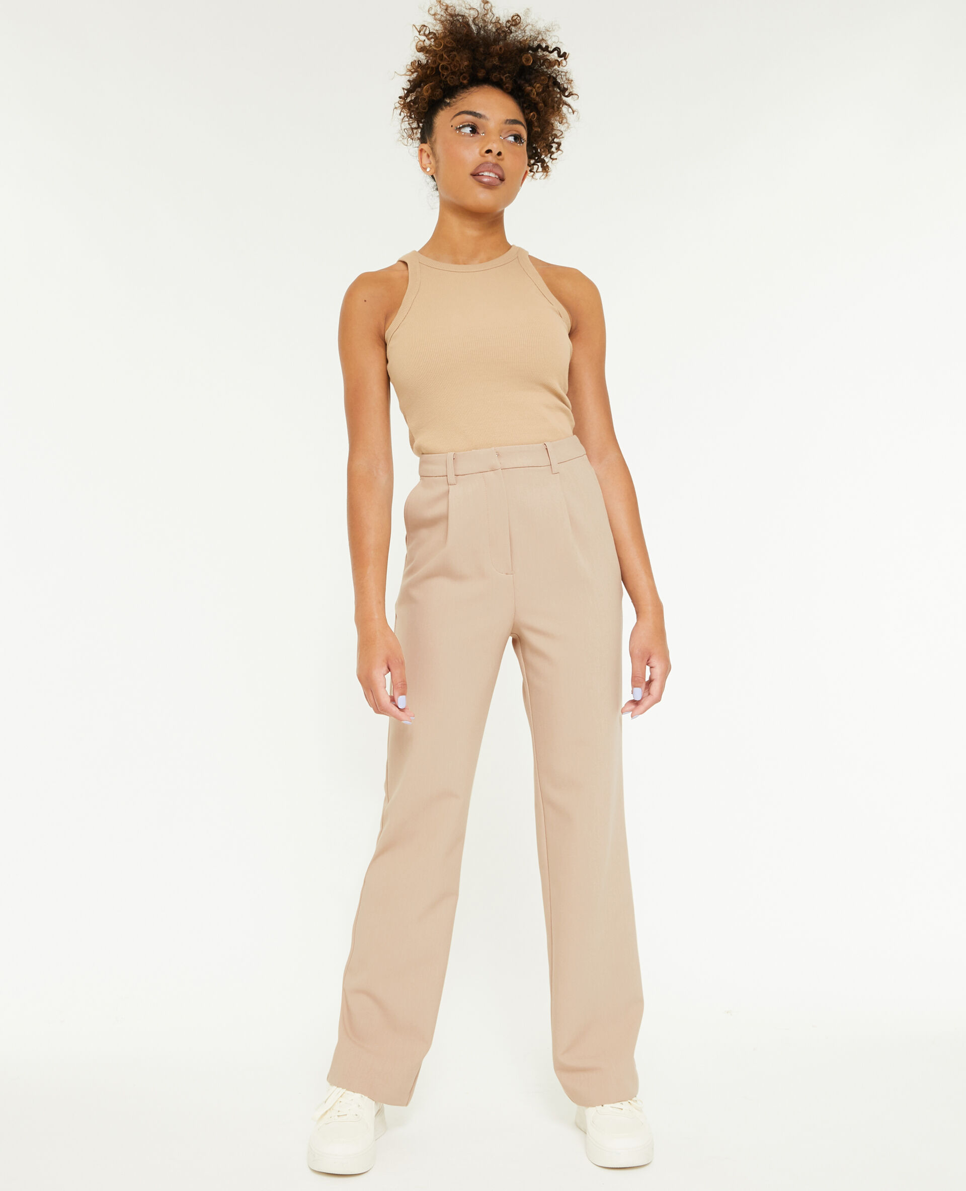Pantalon droit city - Beige
