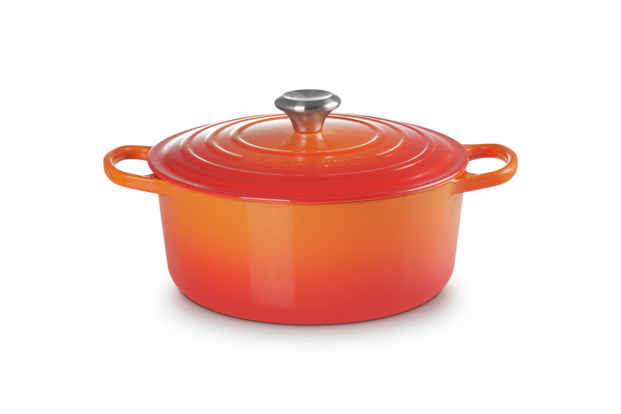 LE CREUSET Bräter Rund 26cm Ofenrot SIGNATURE