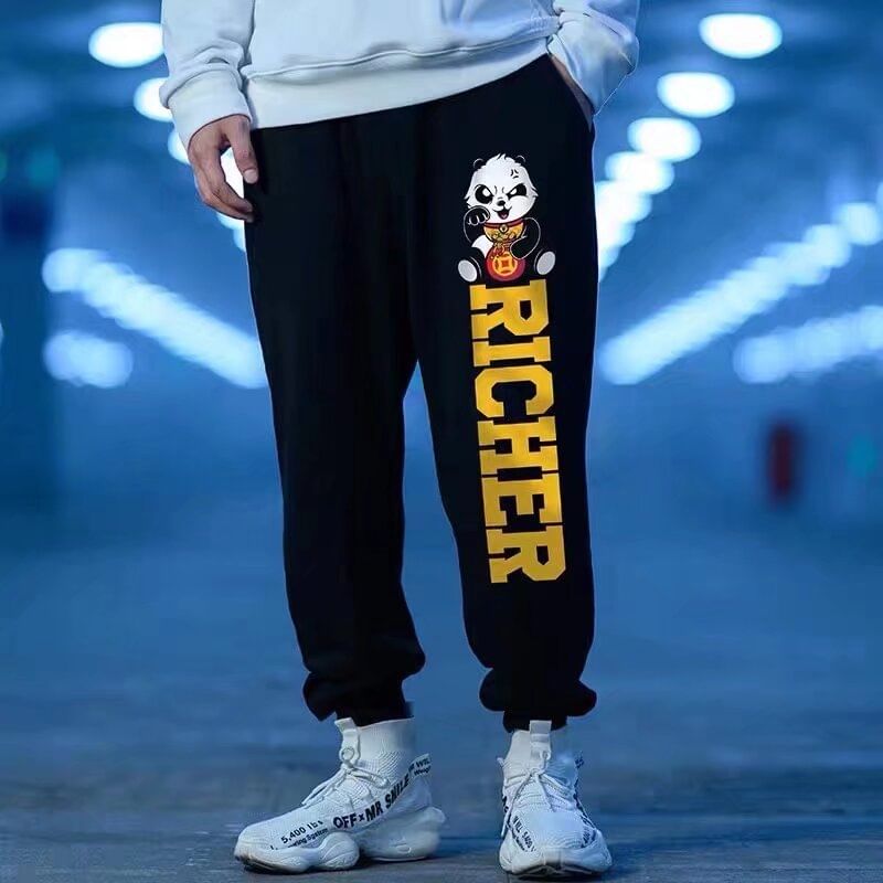 Cowpow - Joggingbroek met trekkoord en tekstprint en rechte pijpen