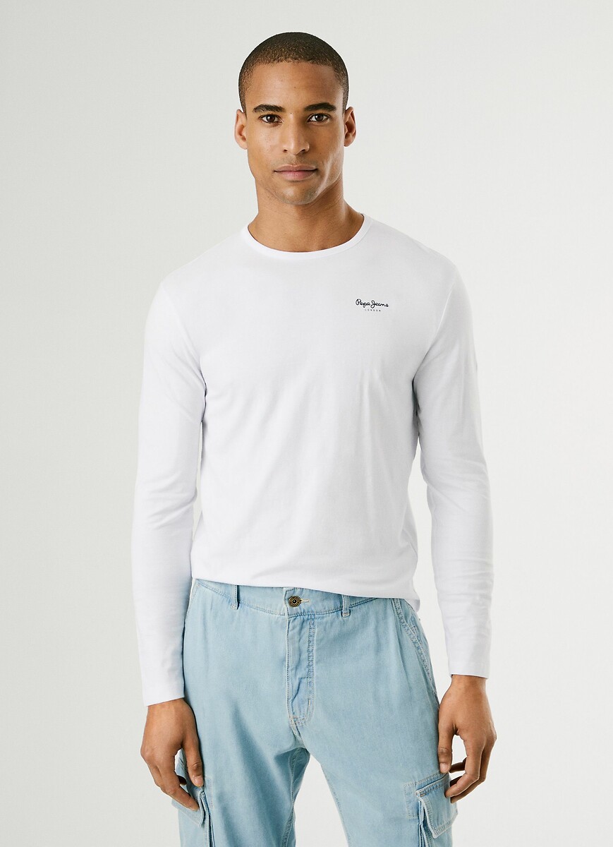 PEPE JEANS<br>Camiseta original de manga comprida com elastano