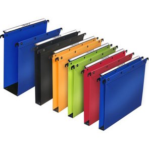 Dossier suspendu l'oblique polypro ultimate 5/10e tiroir entraxe 330mm h250mm fond 50 coloris bleu pack 10 unités