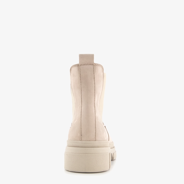 Tamaris leren dames chelsea boots beige