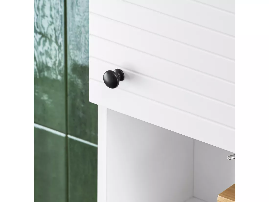 SoBuy BZR25-W Meuble Haut Armoire Suspendue de Toilettes Placard Mural avec Porte pour Salle de Bain Armoire à Pharmacie avec étagères