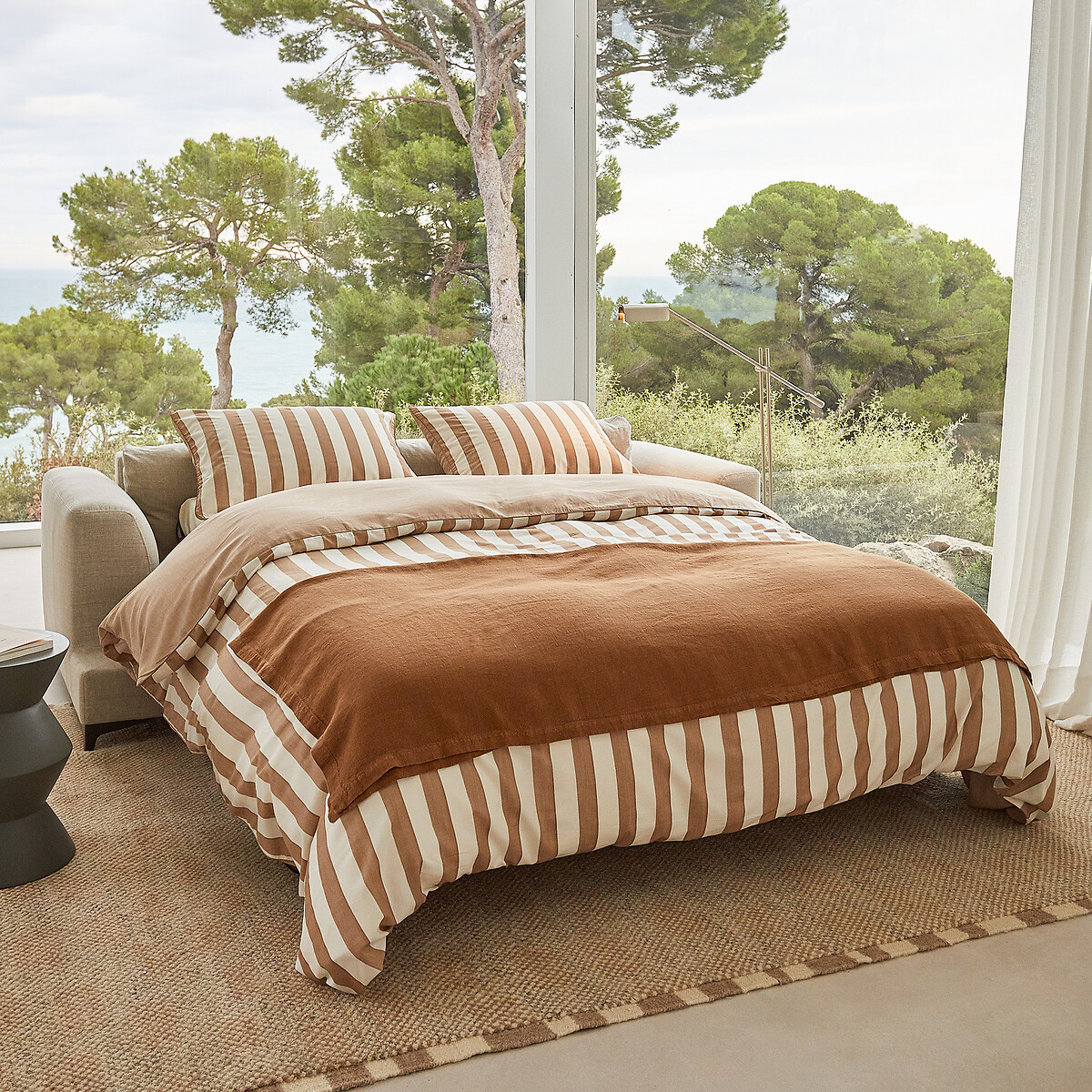 AM.PM<br>Sofá-cama de 4 lugares em linho de algodão, Marsile