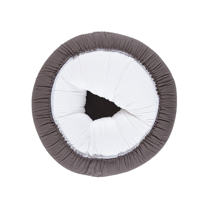 Housse ronde de coussin d'allaitement - Gris anthracite - Doré
