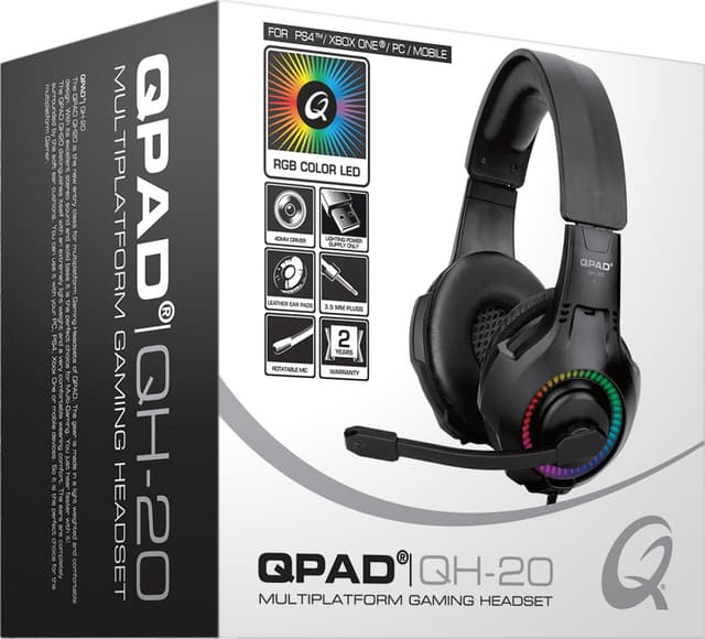QPAD QH20 gaming høretelefoner (sort)