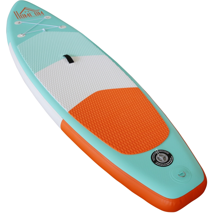 HOMCOM Aufblasbares Surfbrett mit Paddel grün, orange, weiß