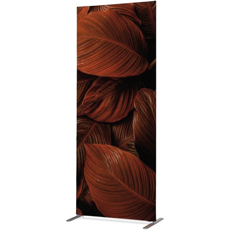 Cloison déco verticale en tissu motif feuillage