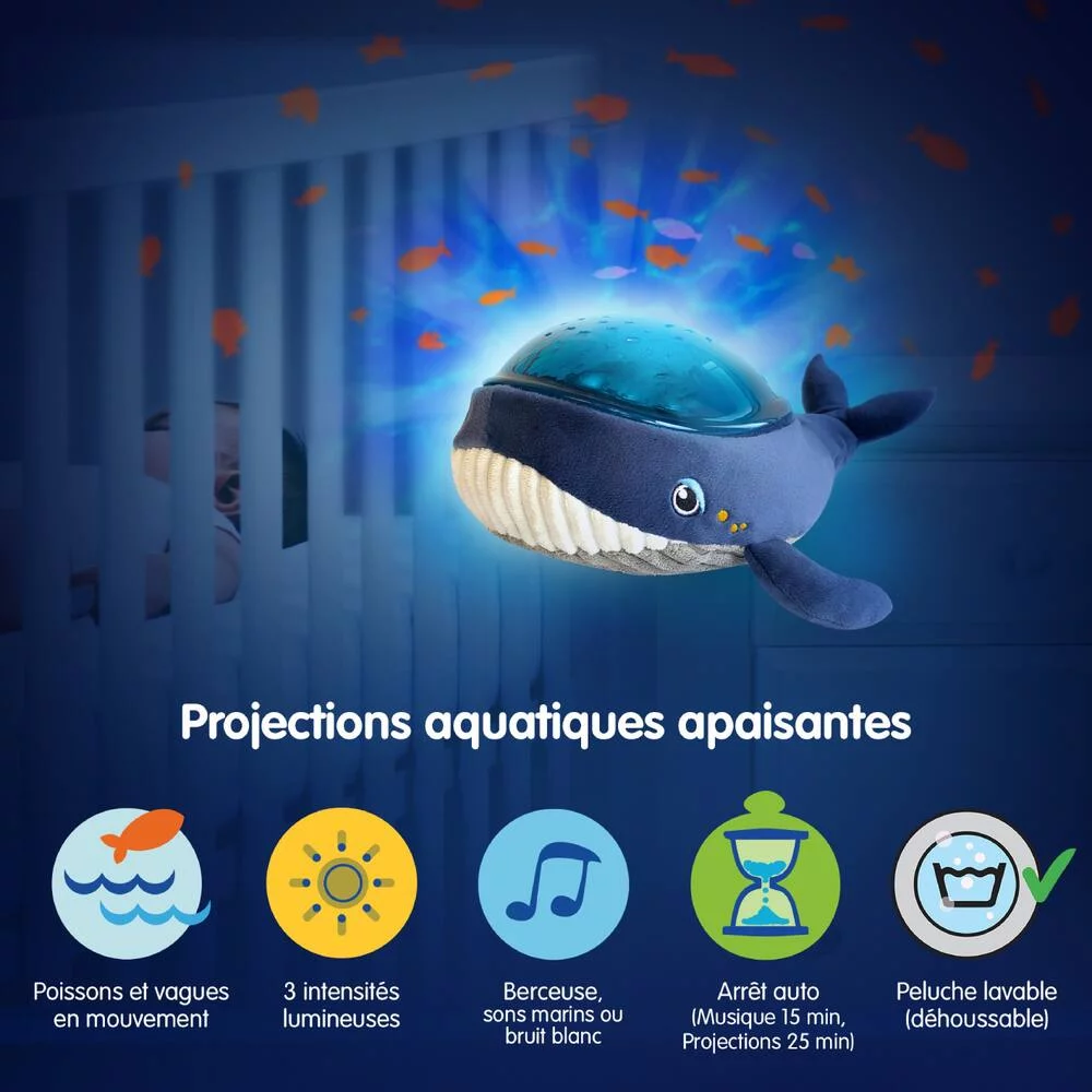 KID'SLEEP AQUA DREAM - PROJECTEUR VEILLEUSE MUSICALE ET LUMINEUSE BALEINE