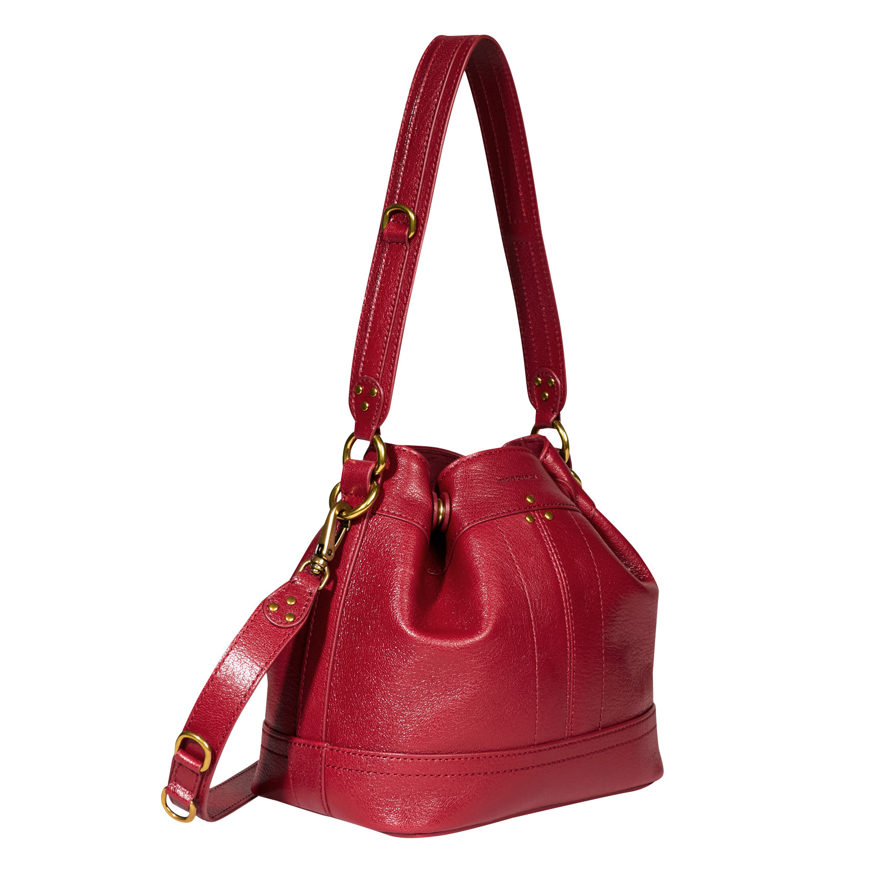 BEN S - Sac seau port épaule en cuir| Rouge
