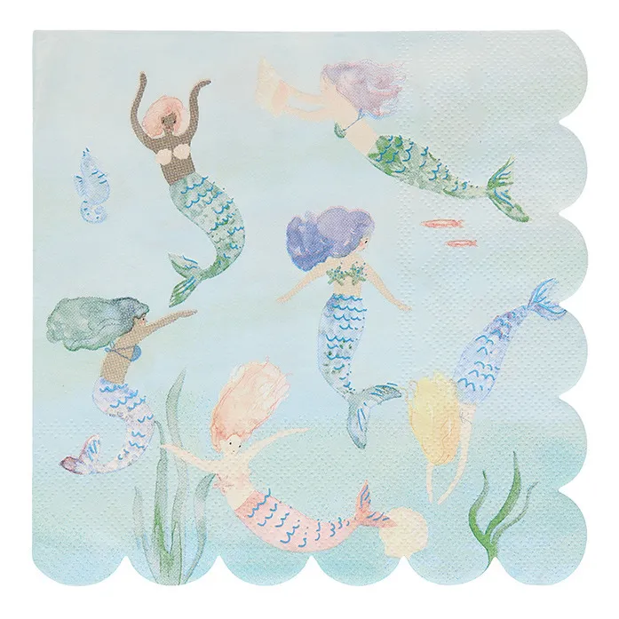 Meri Meri Serviettes en papier Sirènes - Set de 16